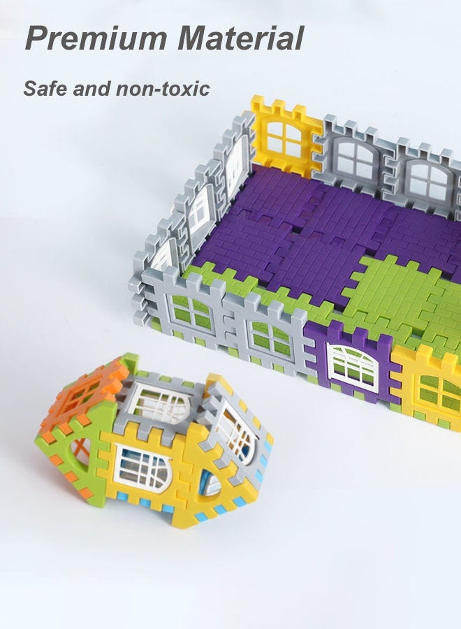 Hanayo 140 Pcs Building Blocks Toys Colorful Interlocking Building Blocks Toy with Storage Box Educational Toys for Kids Creative Activity Games Gift(Multicolour) - Image 5