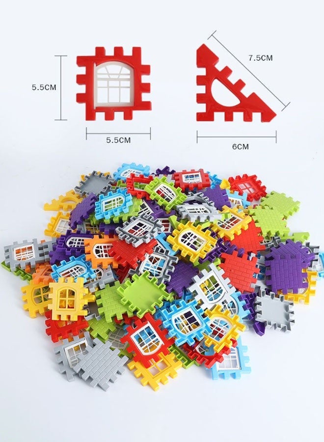 Hanayo 140 Pcs Building Blocks Toys Colorful Interlocking Building Blocks Toy with Storage Box Educational Toys for Kids Creative Activity Games Gift(Multicolour) - Image 3