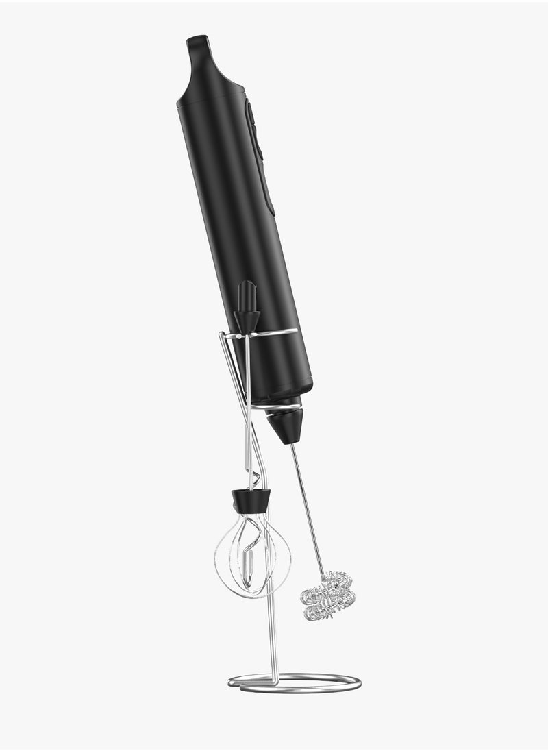 LePRESSO 3IN1 Milk Frother with Interchangeable Whisks / Mixes Batter & Sauce / Whips Cream & Eggs / 3 Speed Levels / Quick Frothing - Black  - Image 3