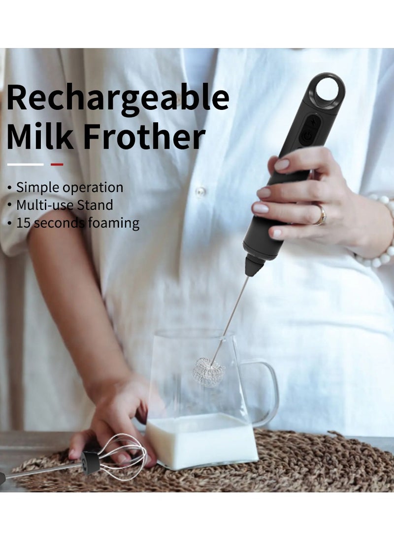 LePRESSO - 3IN1 Milk Frother with Interchangeable Whisks / Mixes Batter & Sauce / Whips Cream & Eggs / 3 Speed Levels / Quick Frothing - Black - Image 1