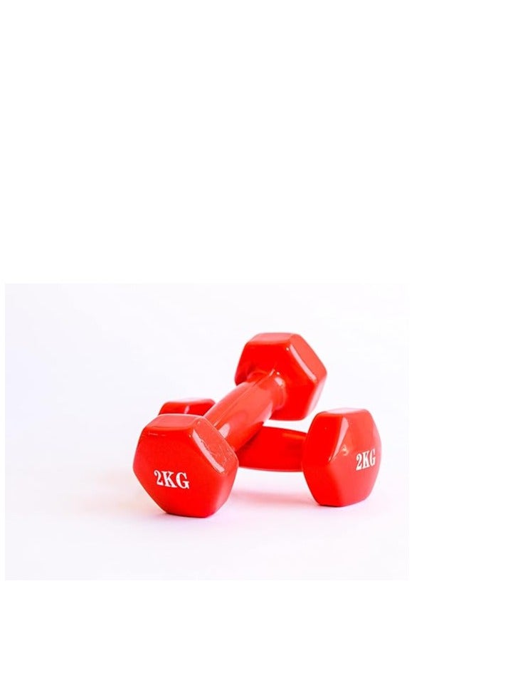 في سبورت دمبل حديد مطلي بالفينيل بوزن 2 كجم ، مجموعه من قطعتين ، من في سبورت - Image 1