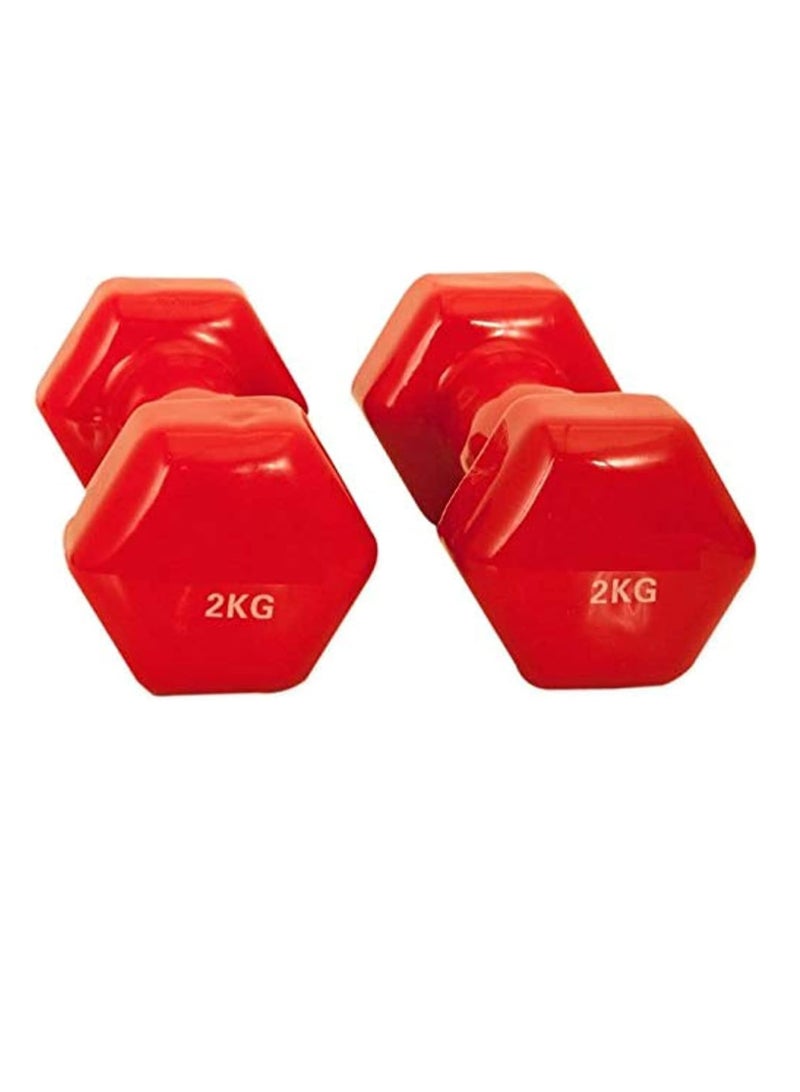 في سبورت دمبل حديد مطلي بالفينيل بوزن 2 كجم ، مجموعه من قطعتين ، من في سبورت - Image 3