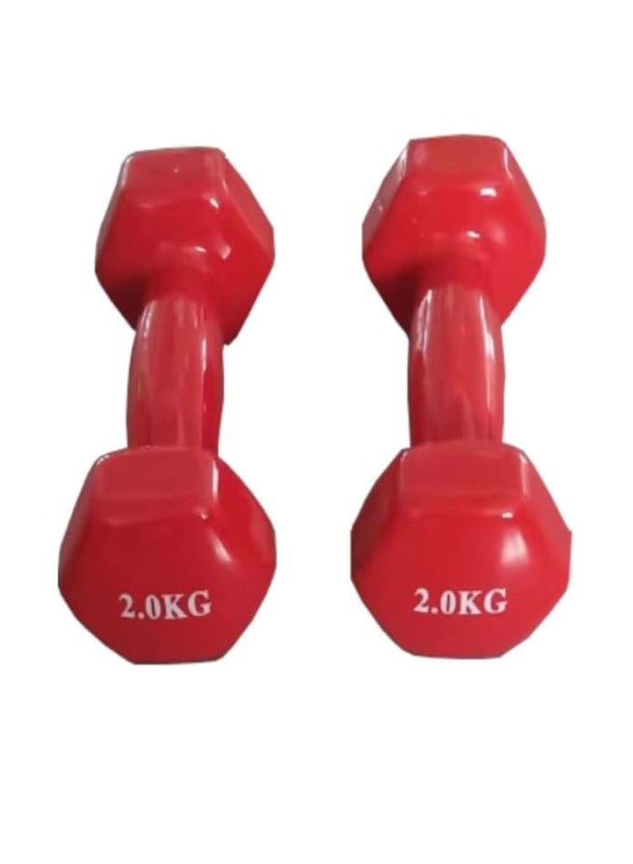 في سبورت دمبل حديد مطلي بالفينيل بوزن 2 كجم ، مجموعه من قطعتين ، من في سبورت - Image 4