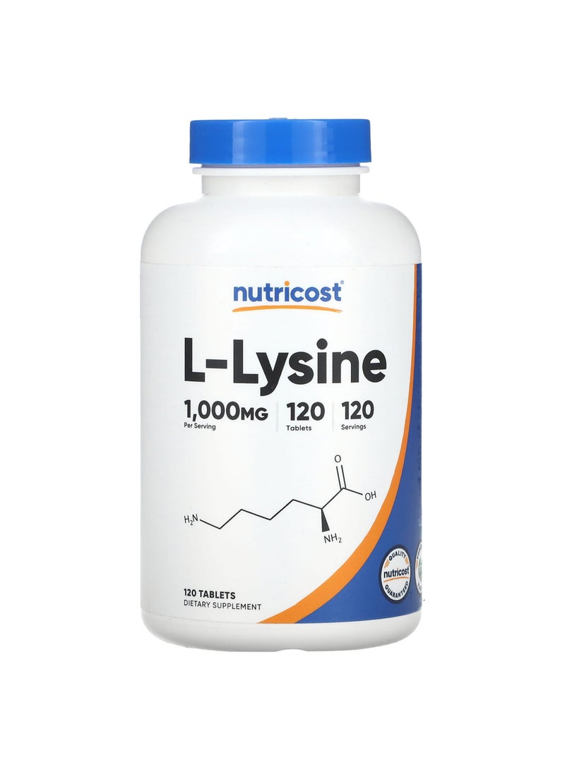 Nutricost L-Lysine, 1,000 mg, 120 Tablets
