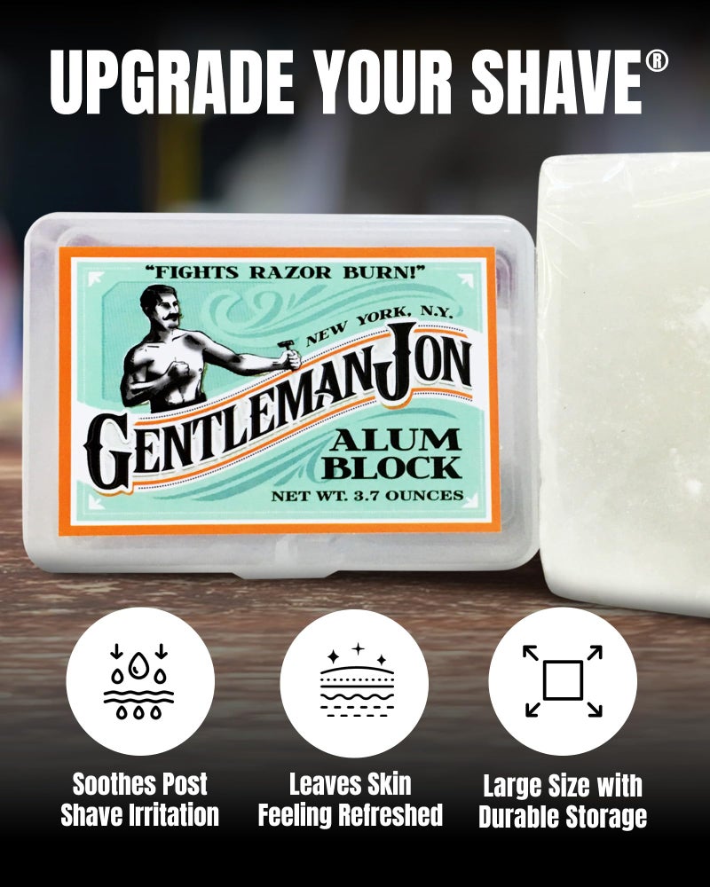 Gentleman Jon 3.7 Ounce Alum Block in Plastic Case - Upgrade Your Shave - Soothing Aftershave Solution for Shaving Razor Burn Relief - Travel Friendly Durable Plastic Case Included, Aftershave for Men - Image 4