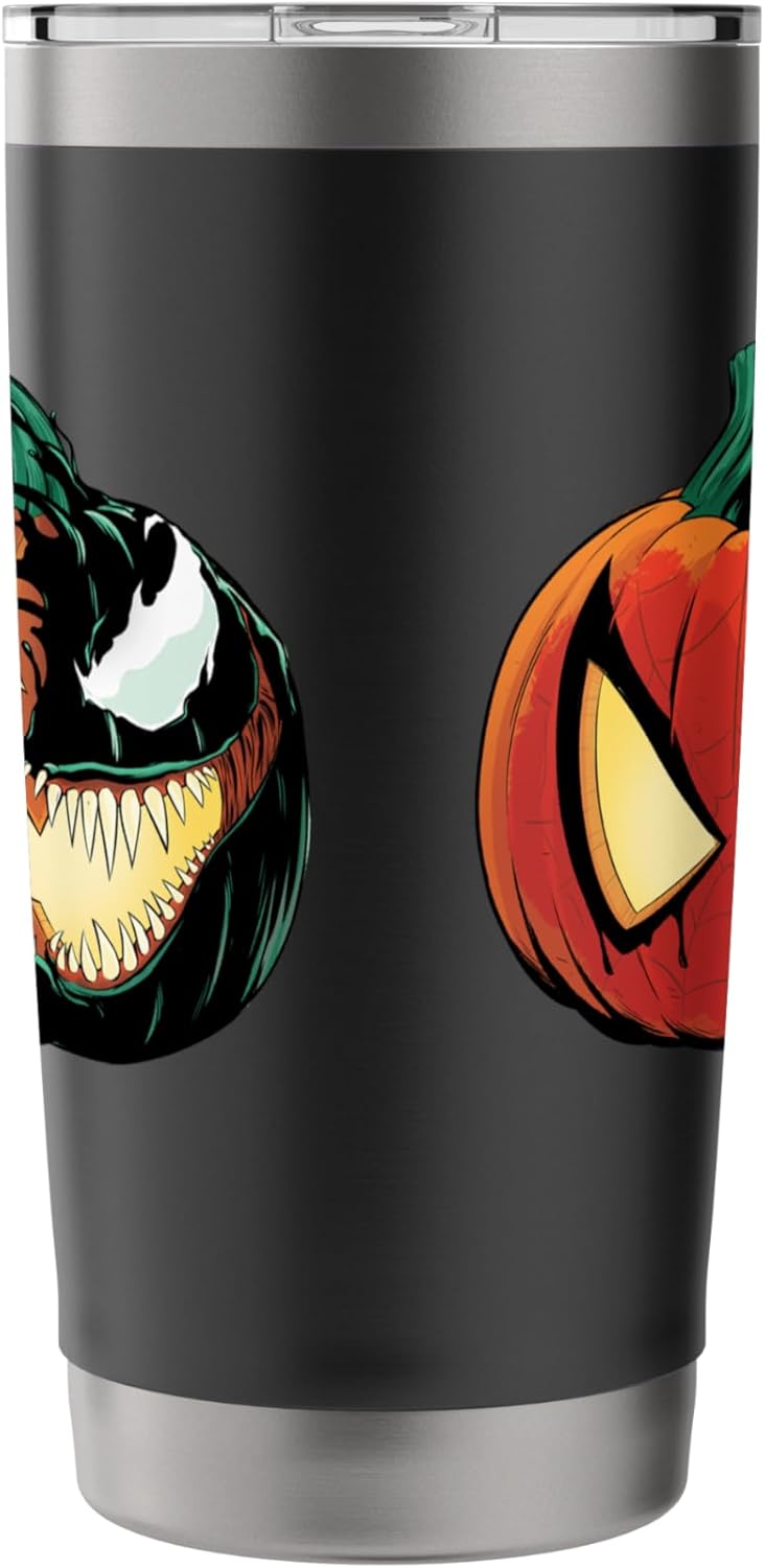 Marvel SpiderMan  Venom Halloween Pumpkin JackoLanterns Stainless Steel Insulated Tumbler - Image 4