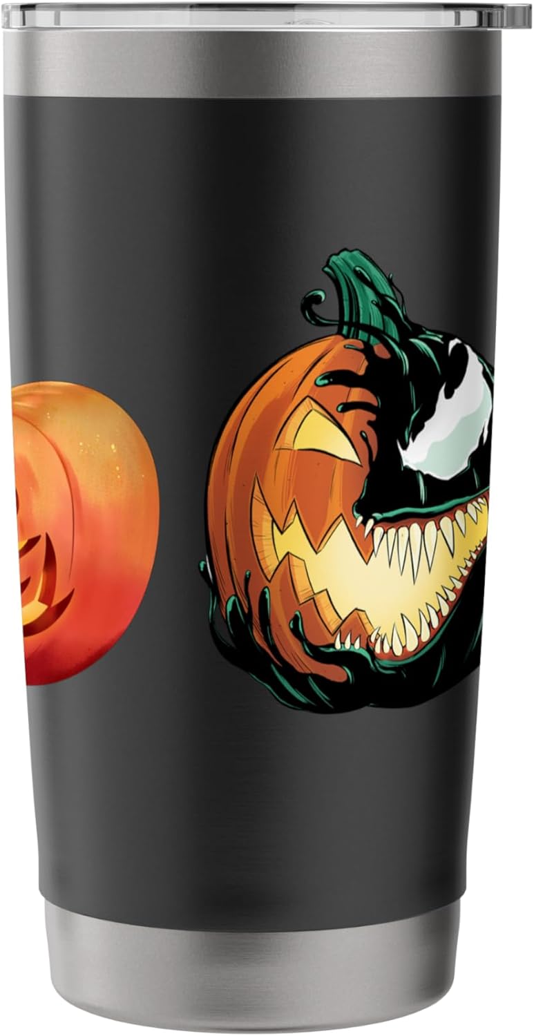 Marvel SpiderMan  Venom Halloween Pumpkin JackoLanterns Stainless Steel Insulated Tumbler - Image 3