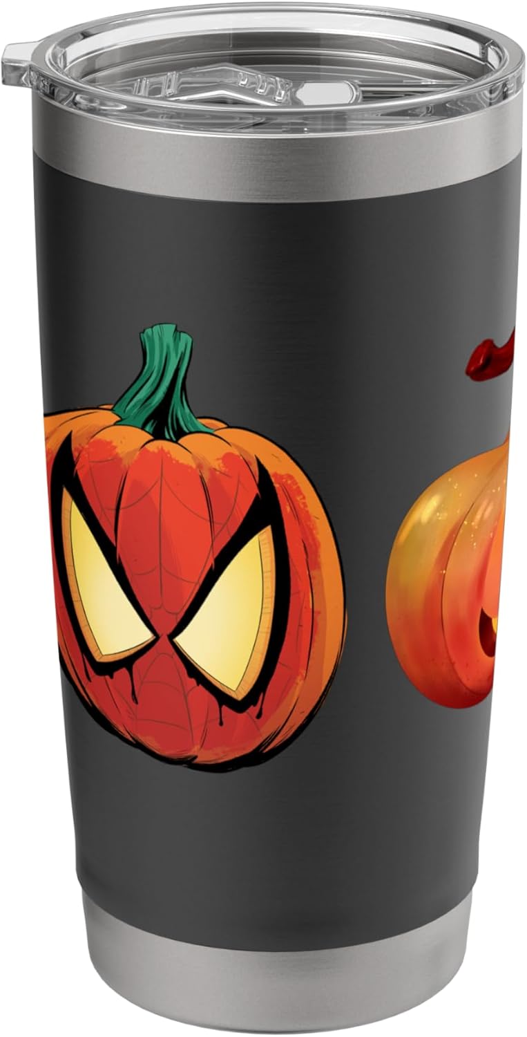 Marvel SpiderMan  Venom Halloween Pumpkin JackoLanterns Stainless Steel Insulated Tumbler - Image 1