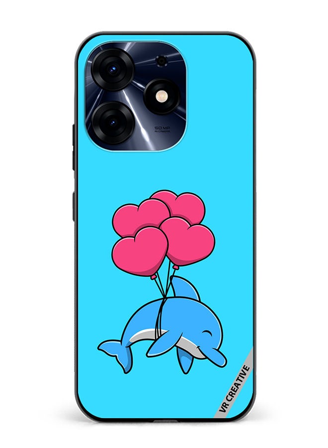 VR CREATIVE Protective Case Cover For Tecno Spark 10 Pro Cute Dolphin Design Multicolour - Image 1