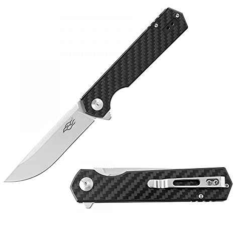 Firebird GANZO Firebird FH11 Top Pocket Folding Knife D2 Steel Flip Blade Carbon Fiber Handle with Clip Hunting Gear Fishing Camping Outdoor Folder EDC Knife (CF Black) - Image 1