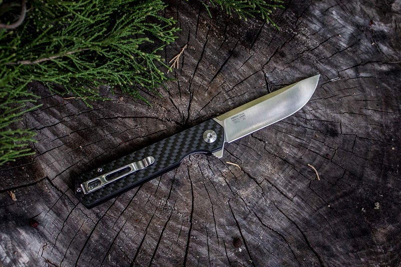 Firebird GANZO Firebird FH11 Top Pocket Folding Knife D2 Steel Flip Blade Carbon Fiber Handle with Clip Hunting Gear Fishing Camping Outdoor Folder EDC Knife (CF Black) - Image 5