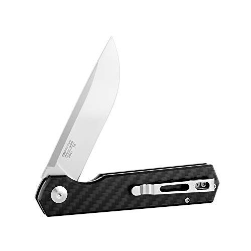 Firebird GANZO Firebird FH11 Top Pocket Folding Knife D2 Steel Flip Blade Carbon Fiber Handle with Clip Hunting Gear Fishing Camping Outdoor Folder EDC Knife (CF Black) - Image 2