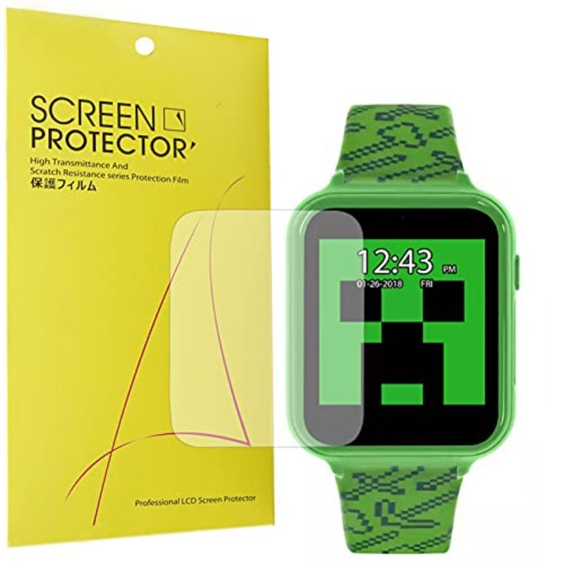 Compatible with Minecraft Smartwatch Screen Protector, [6 Pack] Full Coverage TPU Clear Film Compatible for Mine Craft Kid Smart Watch 6 Pack - Image 1