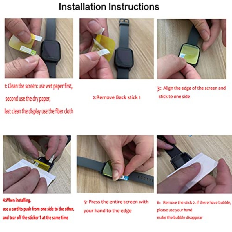 Compatible with Minecraft Smartwatch Screen Protector, [6 Pack] Full Coverage TPU Clear Film Compatible for Mine Craft Kid Smart Watch 6 Pack - Image 4