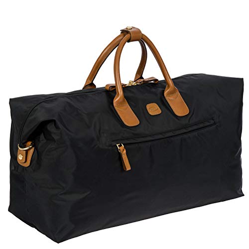 Bric's Bric’s X-Travel Deluxe Carry-On Duffel, Lightweight Water-Resistant Weekender with Italian Leather Handles, Removable Inner Pocket and Luggage Pass-Through for Versatile 2-in-1 Travel – Black - Image 2