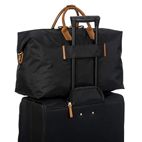 Bric's Bric’s X-Travel Deluxe Carry-On Duffel, Lightweight Water-Resistant Weekender with Italian Leather Handles, Removable Inner Pocket and Luggage Pass-Through for Versatile 2-in-1 Travel – Black - Image 5