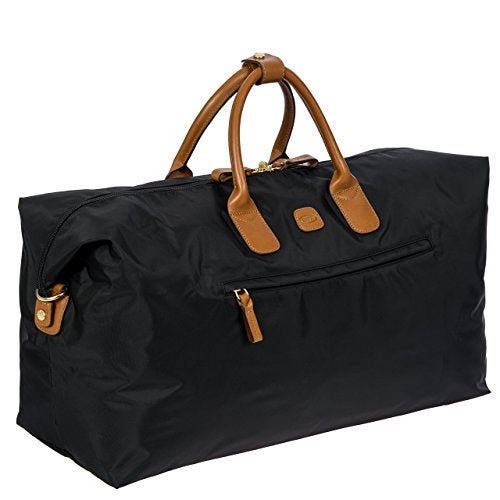 Bric's Bric’s X-Travel Deluxe Carry-On Duffel, Lightweight Water-Resistant Weekender with Italian Leather Handles, Removable Inner Pocket and Luggage Pass-Through for Versatile 2-in-1 Travel – Black - Image 4