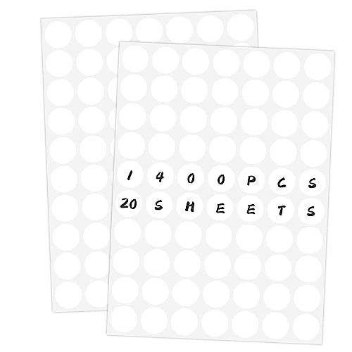 Ouzoustate 1400 PCS White Circle Dot Stickers 3/4" Round Color Coding Label Stickers - Image 3