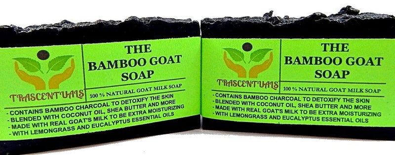 Trascentuals Activated Bamboo Charcoal Soap With Goat Milk Also Contains Lemongrass and Eucalyptus Essential Oils For Skin Detoxification Comes in Box - Image 2
