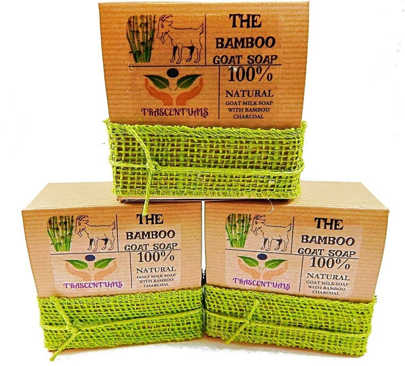 Trascentuals Activated Bamboo Charcoal Soap With Goat Milk Also Contains Lemongrass and Eucalyptus Essential Oils For Skin Detoxification Comes in Box - Image 5