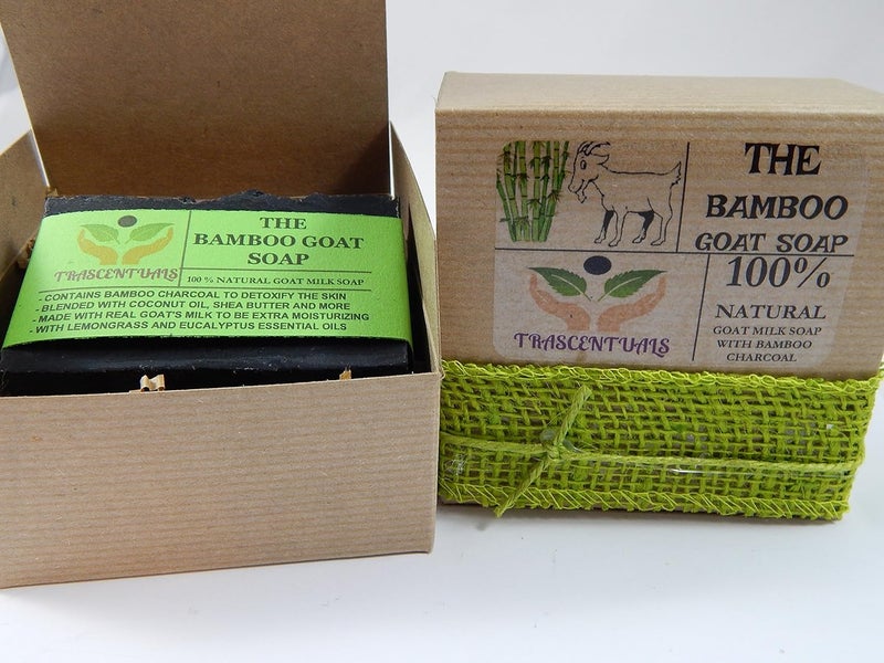Trascentuals Activated Bamboo Charcoal Soap With Goat Milk Also Contains Lemongrass and Eucalyptus Essential Oils For Skin Detoxification Comes in Box - Image 4