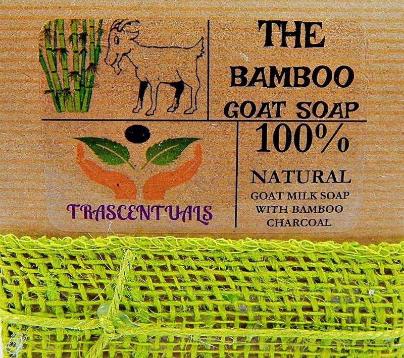 Trascentuals Activated Bamboo Charcoal Soap With Goat Milk Also Contains Lemongrass and Eucalyptus Essential Oils For Skin Detoxification Comes in Box - Image 3