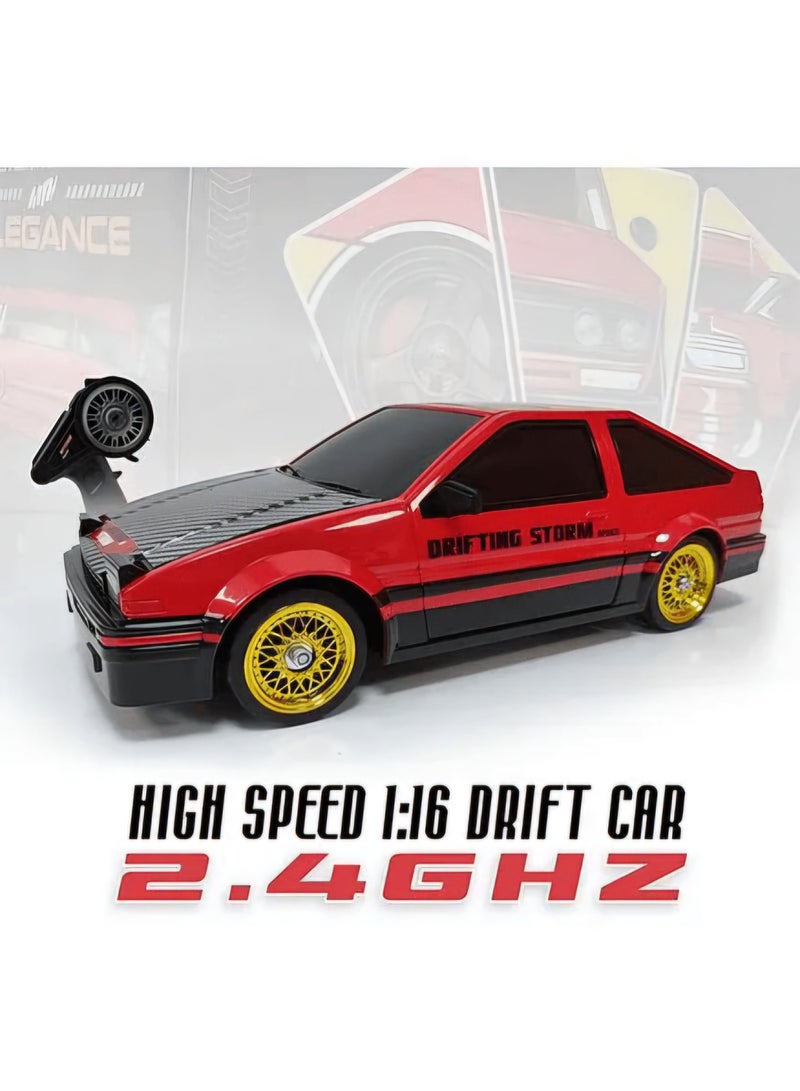 MYTOYS 1:16 Scale 4WD High-Speed Drift RC Car - 2.4GHz Remote Control Drifting Storm Edition with LED Lights & Accessories - Image 4