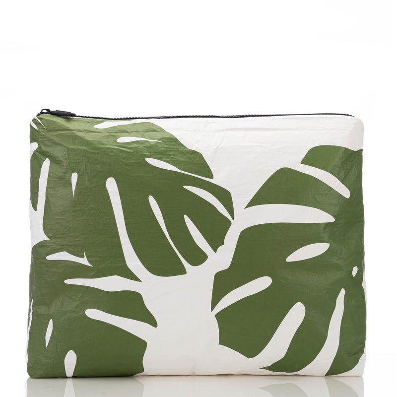 ALOHA Collection Max Pouch - Max Monstera in Seaweed - Image 1