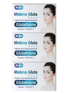 MELANO Three Pieces Of Gluta Soap Glutathione And Papaya And Vitamin C 100x3 g  - Image 1