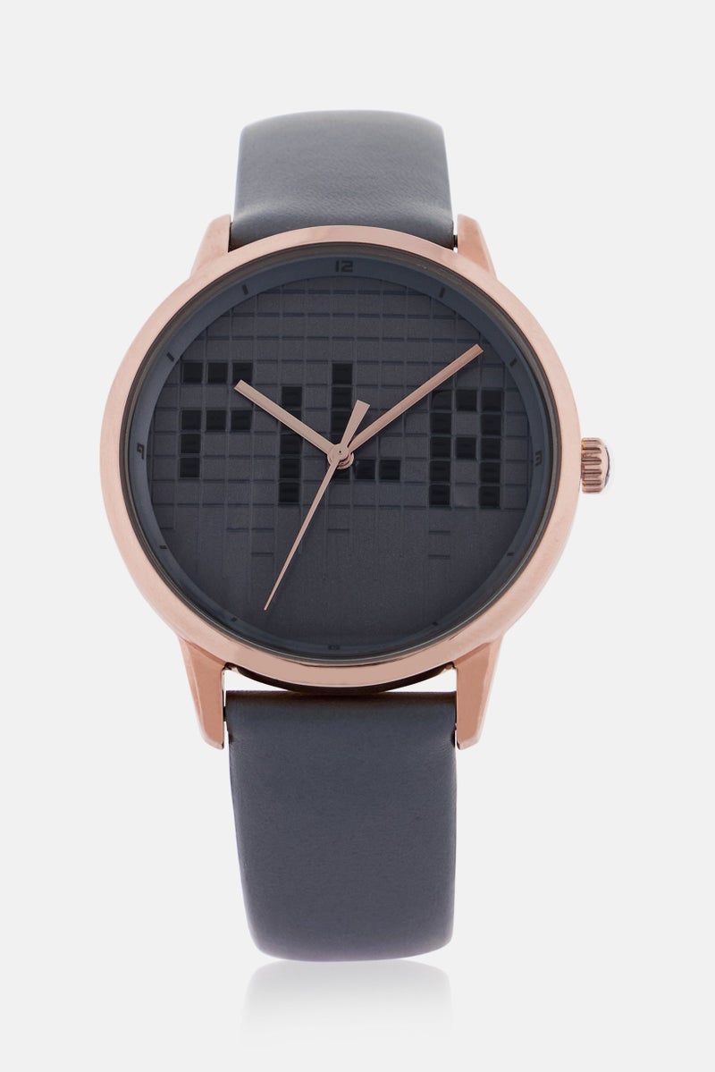 FILA Women 38-198-003 Leather Analog Watch 38 mm, Grey - Image 1
