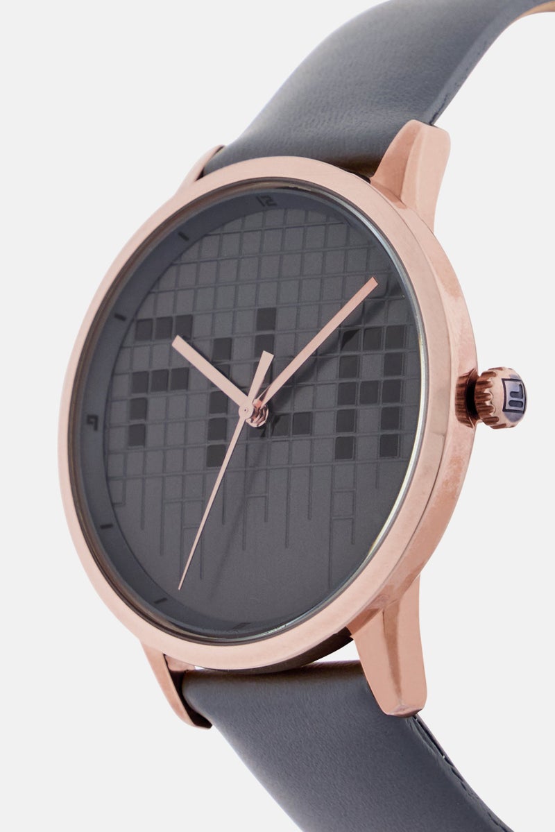 FILA Women 38-198-003 Leather Analog Watch 38 mm, Grey - Image 4