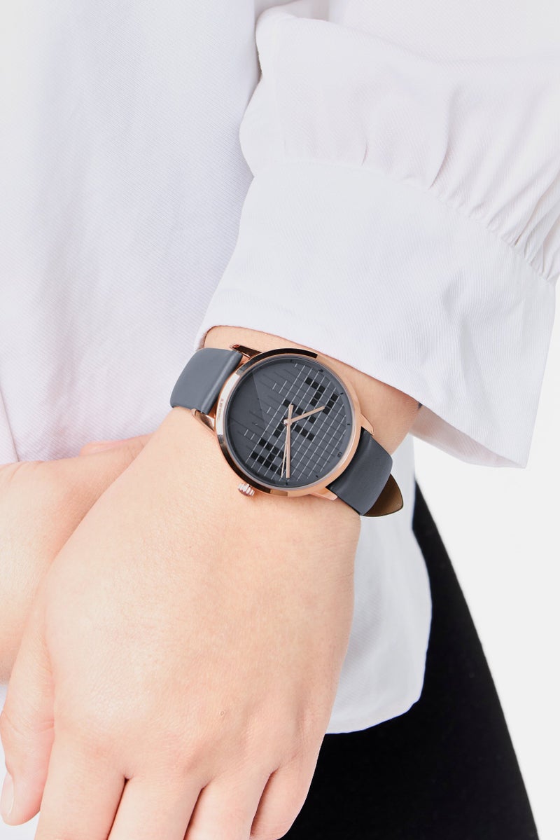 FILA Women 38-198-003 Leather Analog Watch 38 mm, Grey - Image 2