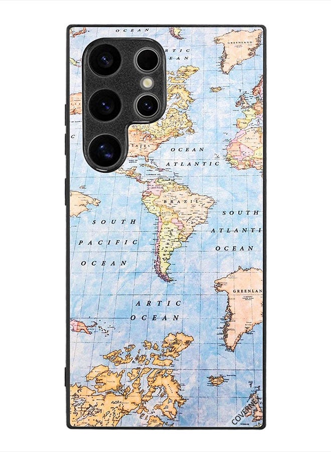 Covernex Protective Case Cover For Samsung Galaxy S24 Ultra World Map - Image 1