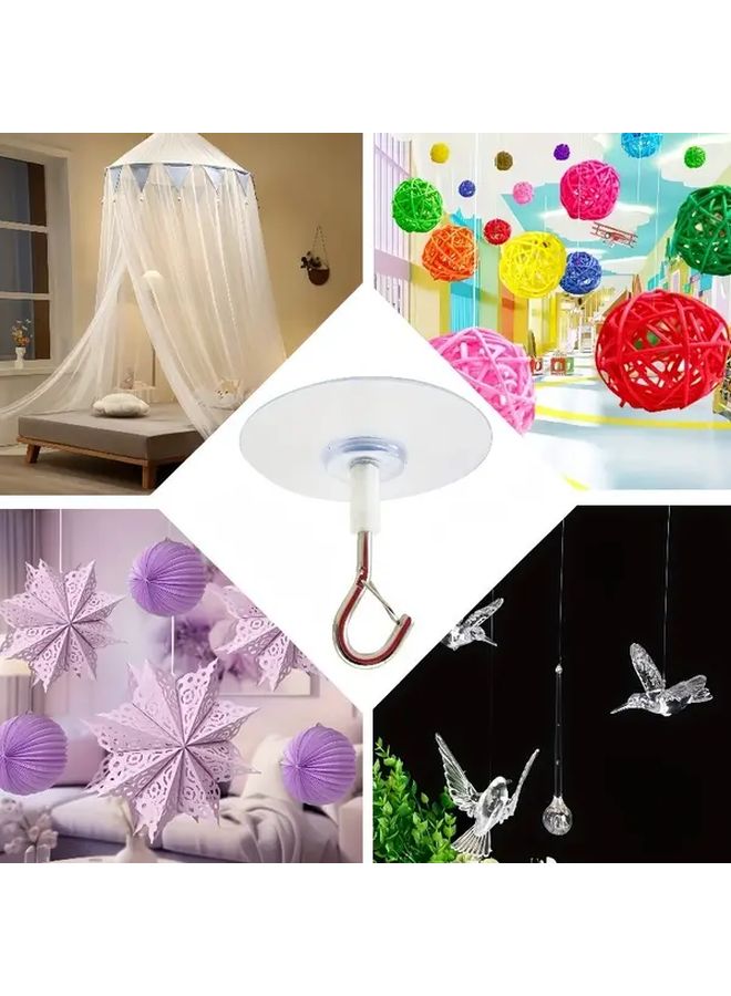 4pcs Heavy Duty Self Adhesive Ceiling Hooks No Drill Installation For Decor - Image 2