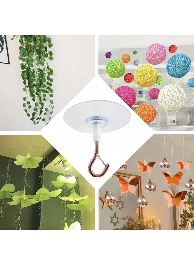 4pcs Heavy Duty Self Adhesive Ceiling Hooks No Drill Installation For Decor - Image 5
