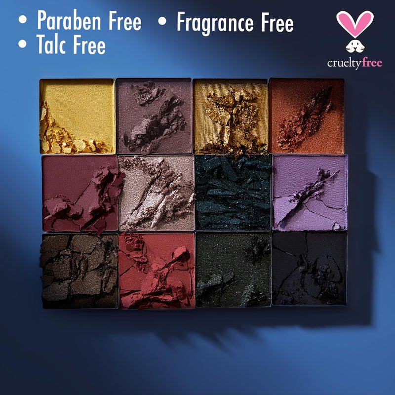 Black Radiance Brilliant Effects Eye Shadow Palette, 12 Intense Ultra Pigmented Powder, Buildable & Blendable Versatile Matte to Shimmer Finishes, Cruelty-Free & Vegan - Midnight Magic - Image 3