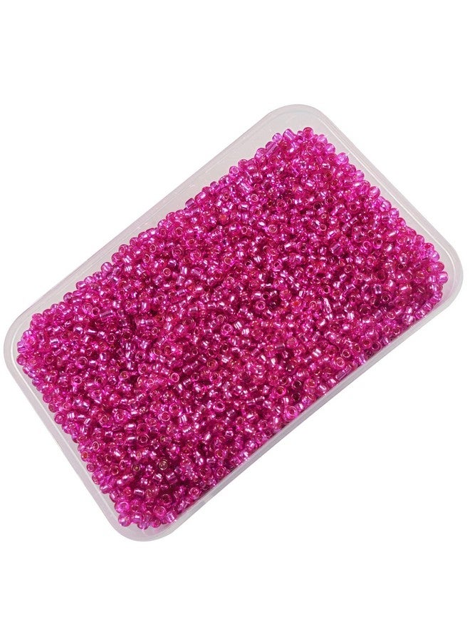 إيشوبي خرز بذور زجاجي وردي فضي اللون من eshoppee مقاس 8/0، 3 مم، 200 جم، لمجموعة صنع المجوهرات، مواد فنية وحرفية للتطريز، قلادة، سوار، أقراط، مواد صنع مجموعة DIY (خط وردي فضي) - Image 1