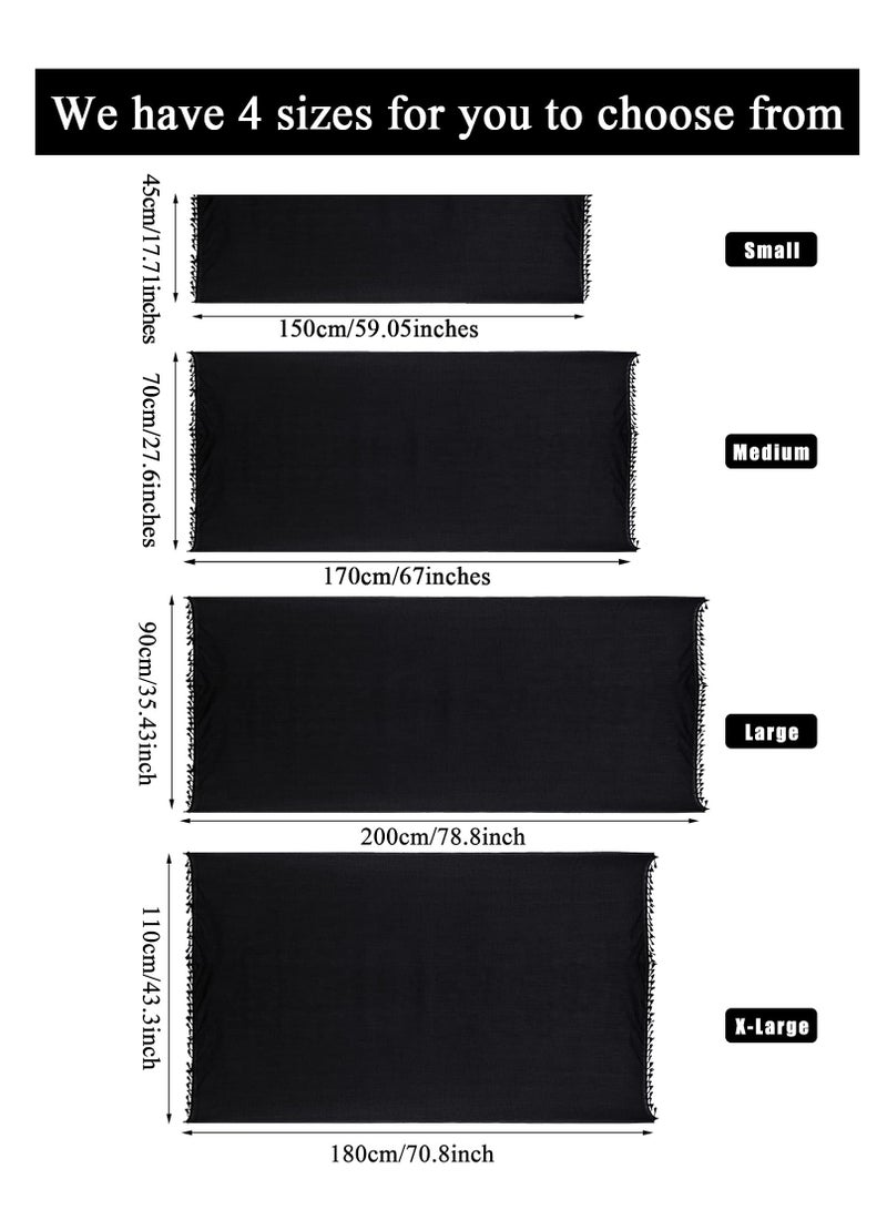 SOLARAE Women Beach Batik Long Sarong Swimsuit, Multi-functional Cover up Wrap Pareo with Tassel for Women Girls, for Vacations, Pool Parties, Beach Costumes, Made of Soft Material (2 Pieces) - Image 4