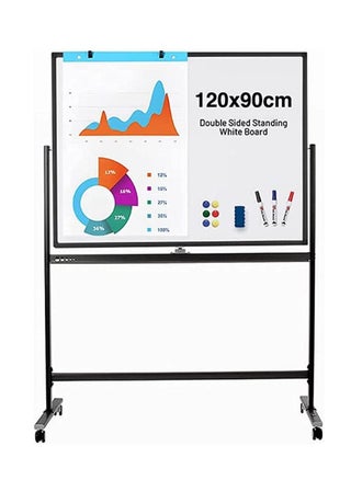 COOLBABY Large Size Rolling Whiteboard 90 * 120cm  Magnetic Whiteboard with Base  Double Sided Adjustable Height Dry Wipe Board  Mobile with Easel  Suitable for Home Offices And Schools - pzsku/Z2D28469E801B8DE72762Z/45/_/1682054600/0c0a46c2-a4f1-4cf1-b060-7fd98be75335