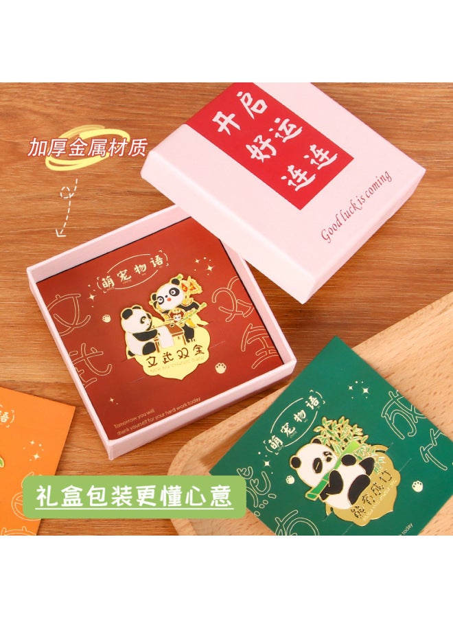 HELPS Creative Panda Bookmark Cute Metal Hollow Note Clip Classical Chinese Style Reading Marker Book Page Clip - Image 4