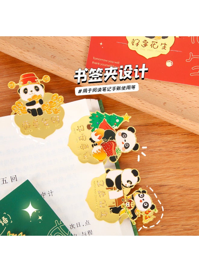 HELPS Creative Panda Bookmark Cute Metal Hollow Note Clip Classical Chinese Style Reading Marker Book Page Clip - Image 3