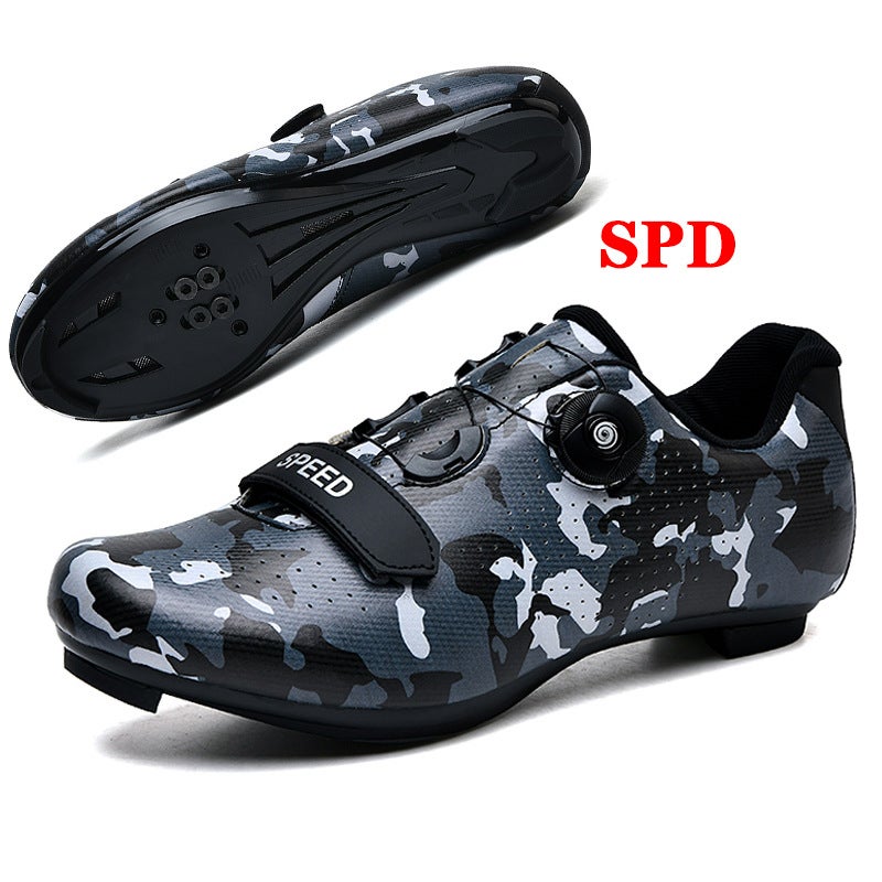 Generic Cycling Shoes Mens New Hard Bottom Road Lock Bicycle Shoes Cross Border plus size Wear-resistant Lockless Bicycle sneaker Gray (road lock) 