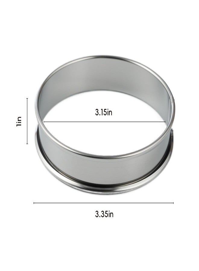 Septe 4Pcs 3.15 Inch Muffin Rings, Stainless Steel Double hemming Crumpet Rings, Ring Molds for Cooking,Tart Rings for Baking, Egg Rings for Frying（Silver) - Image 2