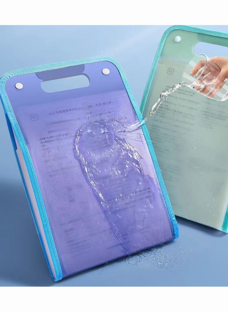 Expanding File Organizer with 13 Pockets, Accordion File Folders with Labels, Portable Document Paper Bill Receipt Organizer, Home College School Office Supplies, Letter Size, Blue - Image 4