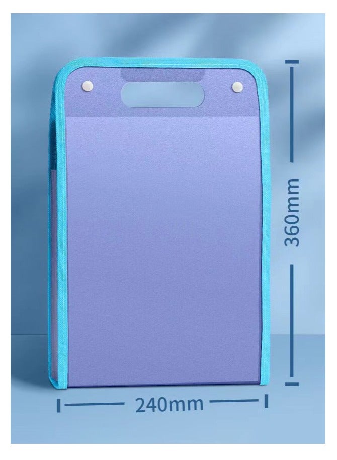 Expanding File Organizer with 13 Pockets, Accordion File Folders with Labels, Portable Document Paper Bill Receipt Organizer, Home College School Office Supplies, Letter Size, Blue - Image 3