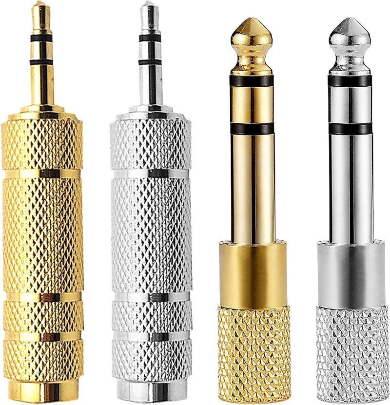 KEBILSHOP Headphone Adapter Jack, 4pcs Headphone Jack Converter 6.35 mm (1/4 Inch) Male to 3.5 mm (1/8 Inch) Female, Audio Stereo Plug Adapter 3.5 mm (1/8 Inch) Male to 6.35 mm (1/4 Inch) Female - Image 2