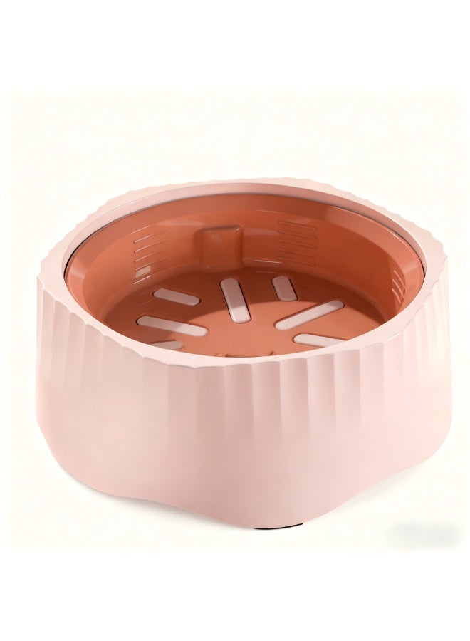 EPET 2-in-1 Pet Slow Feeder Dog Bowl & Regular Food Dish - Adjustable Anti-Gulping Bloat Stop Interactive Puzzle Bowl for Fast Eaters - BPA-Free Plastic (Pink) - Image 1