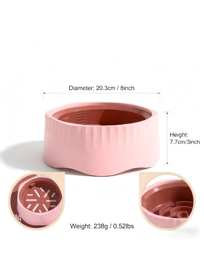 EPET 2-in-1 Pet Slow Feeder Dog Bowl & Regular Food Dish - Adjustable Anti-Gulping Bloat Stop Interactive Puzzle Bowl for Fast Eaters - BPA-Free Plastic (Pink) - Image 2