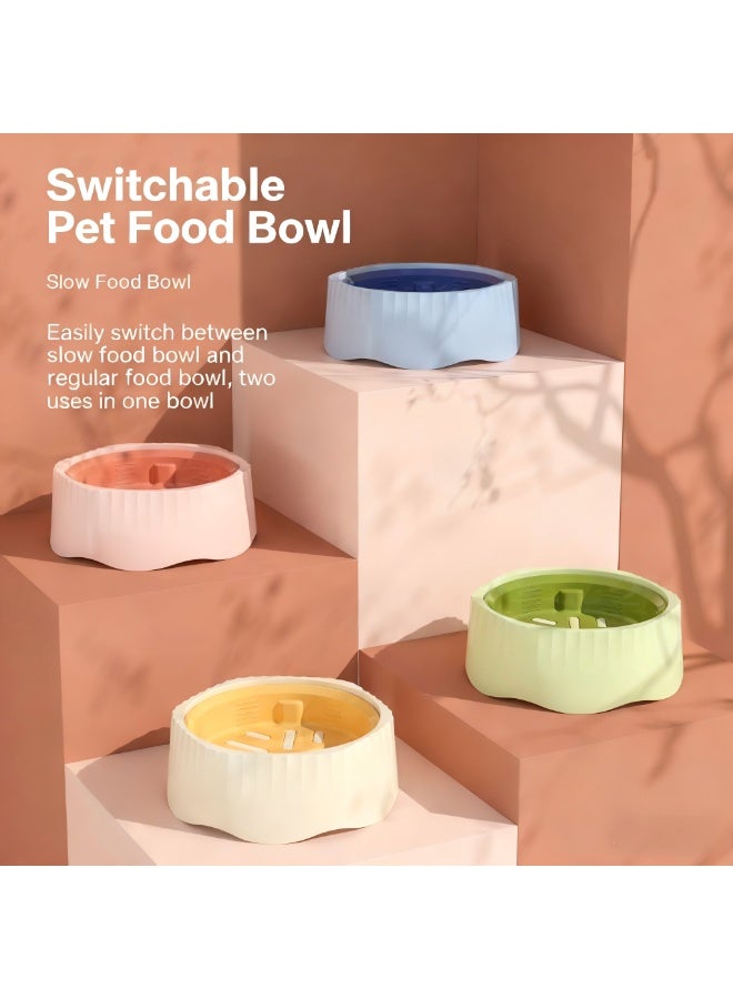 EPET 2-in-1 Pet Slow Feeder Dog Bowl & Regular Food Dish - Adjustable Anti-Gulping Bloat Stop Interactive Puzzle Bowl for Fast Eaters - BPA-Free Plastic (Pink) - Image 5