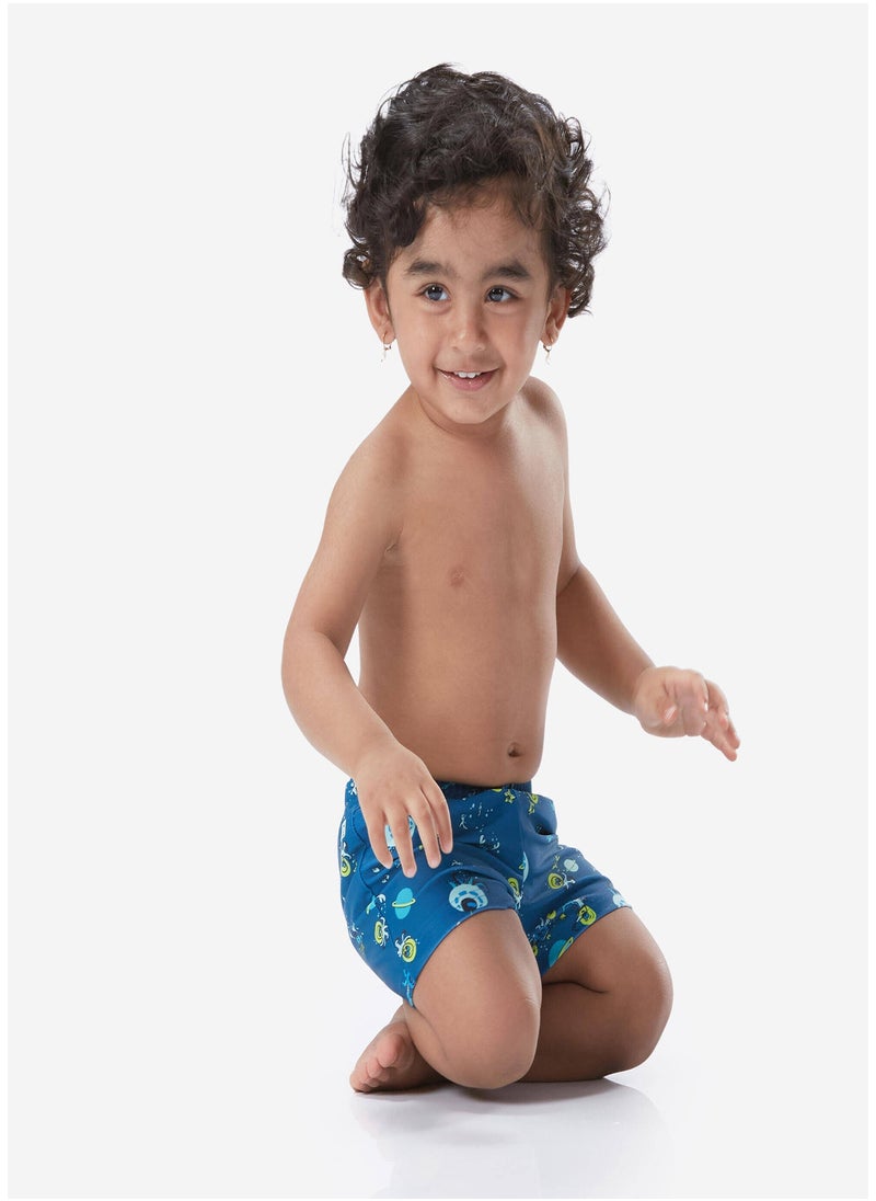 NABAIJI NABAIJI by DECATHLON, Baby Washable Swimming Boxer Blue Printed  - Image 1